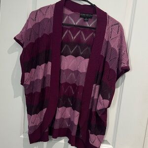 Forever 21 Pink and Plum Open Knit Cardigan